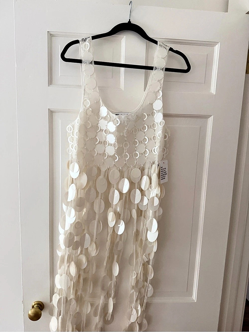ASOS Edition Disc Sequin Mini Dress White US 4 NWT